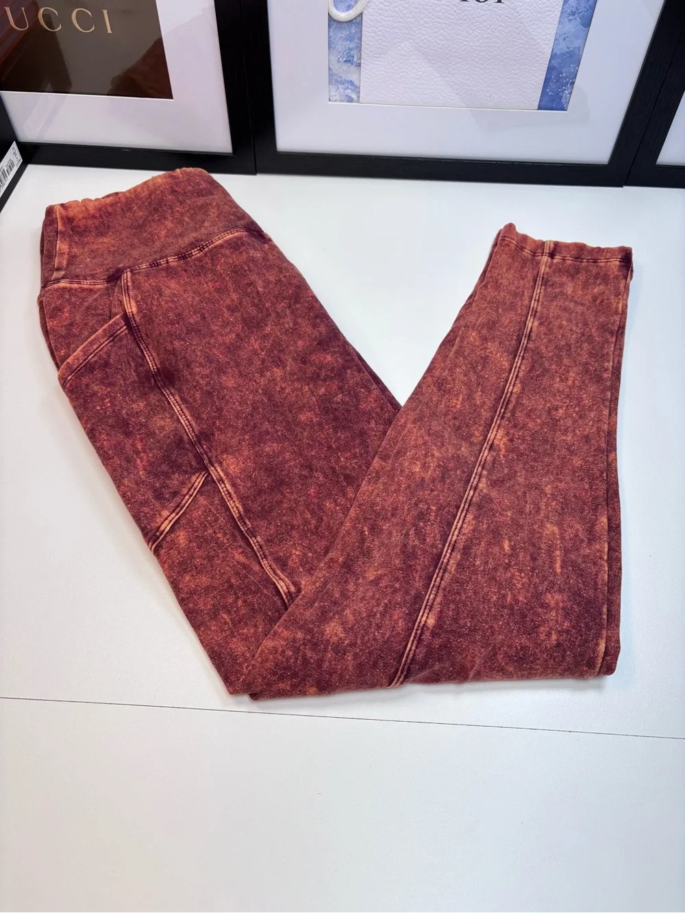 Zenana Rust Mineral-Wash Jeggings Size L